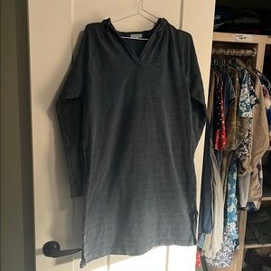 MODODOC 100% Cotton Sweater Dress Tunic – Muted Blue, Pockets, Size Medium
